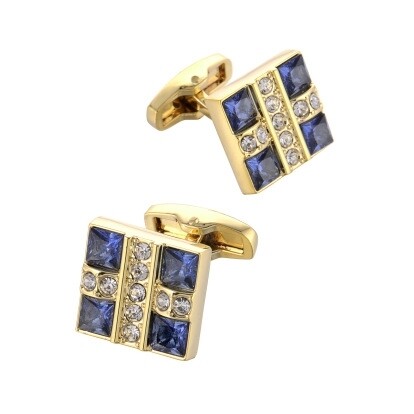 French Crystal Blue Cufflinks