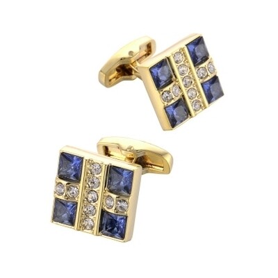 French Crystal Blue Cufflinks