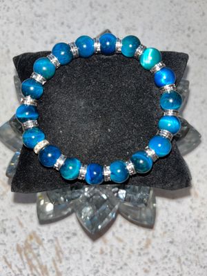 AAA Grade Teal Blue Tiger Eye Natural Gemstone 10MM