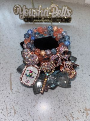 Salmon Island Blue Bling Bracelet Set