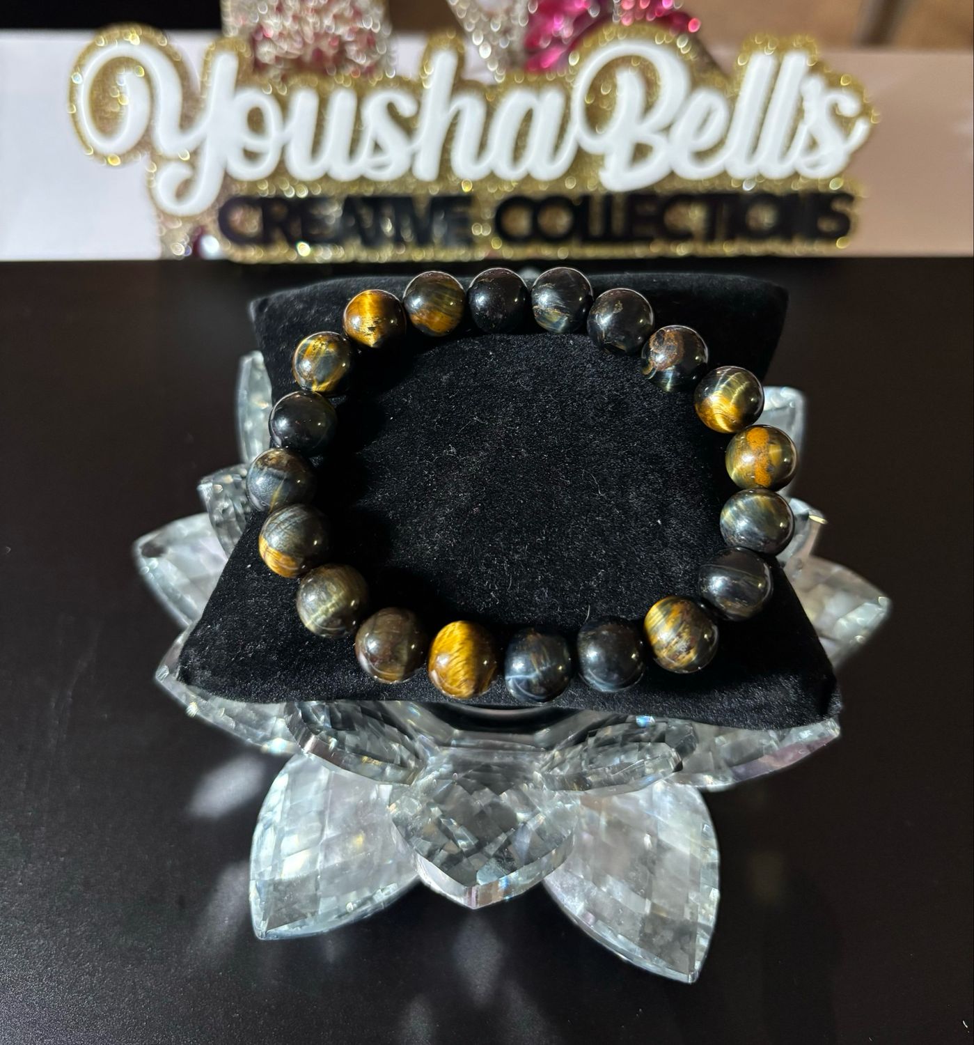 10mm Blue Tiger Eye Loose Stone Beaded Bracelet Gemstone