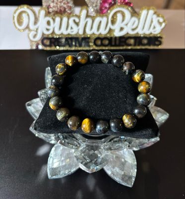 10mm Blue Tiger Eye Loose Stone Beaded Bracelet Gemstone
