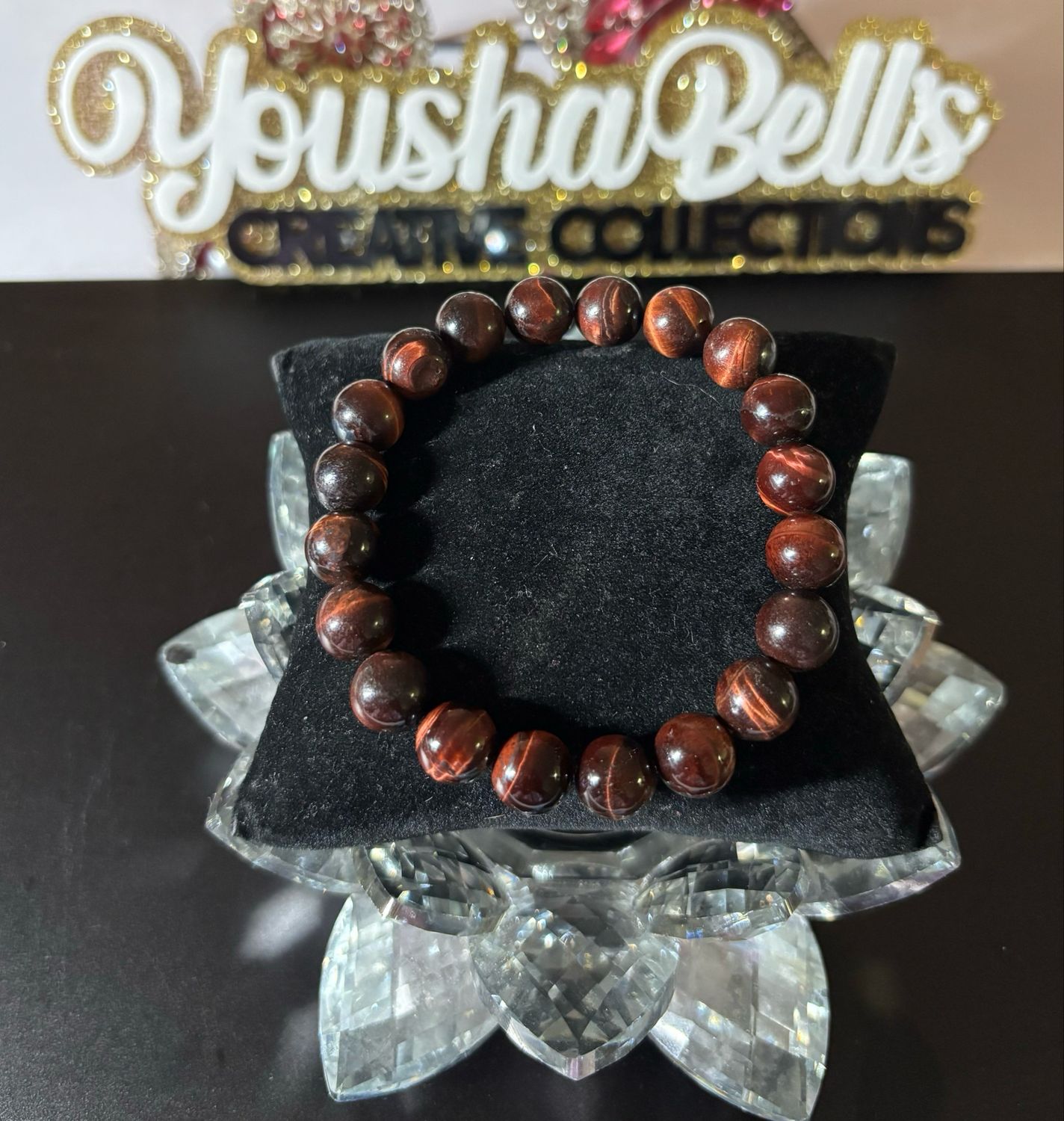 Red Cat Eyed Beaded Bracelet