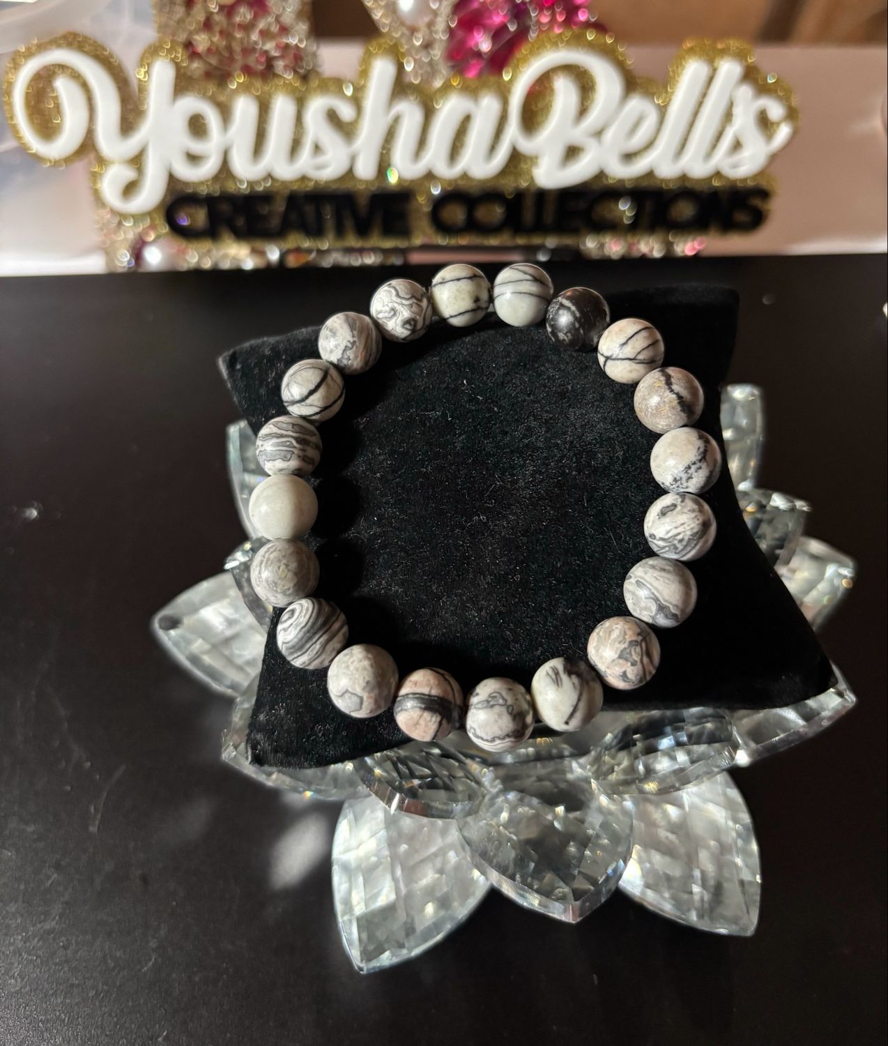 Natural Map Jasper stone Beaded Bracelet