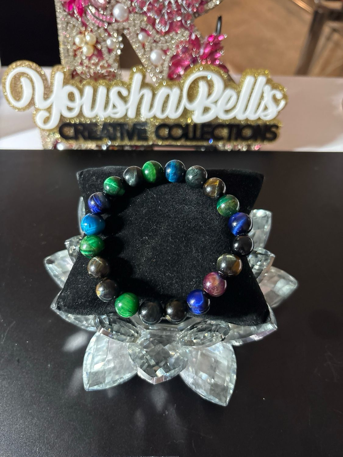 Multi-Colored Cat Eyed Beaded Bracelet