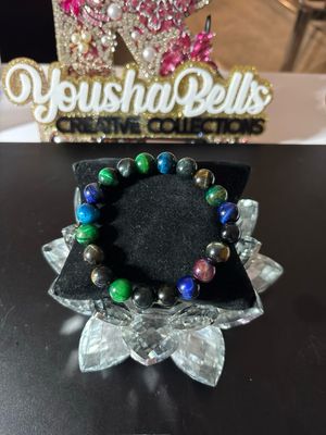 10mm Multi-Colored Cat Eyed Beaded Bracelet