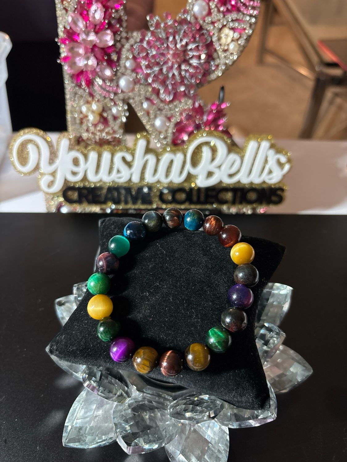 10mm Multi-Colored Cat Eye Beaded Bracelet