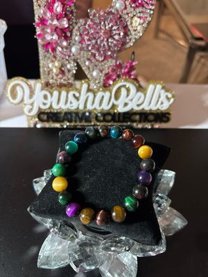10mm Multi-Colored Cat Eye Beaded Bracelet