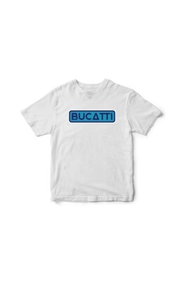 Tricou alb Bucatti albastru