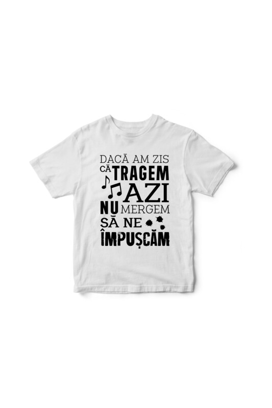 Tricou alb Tragem azi