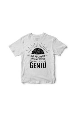 Tricou alb M-am trezit un geniu