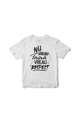 Tricou alb Vreau respect