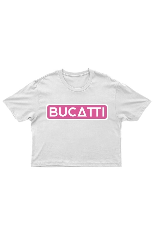 Tricou cropped alb Femei Bucatti roz