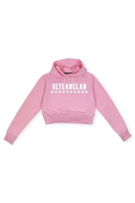 Hanorac crop roz Olteanclan
