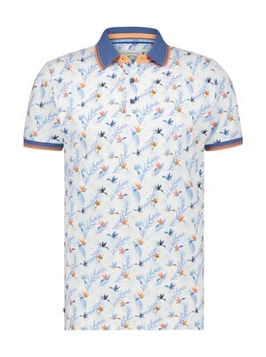 A fish named Fred Polo hummingbird floral Blauw 28.309