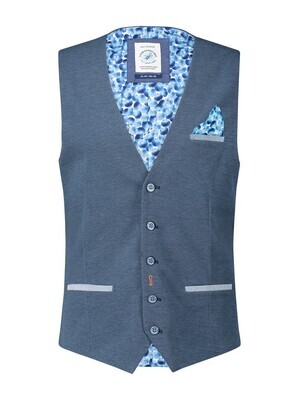 A fish named Fred Waistcoat pique Blauw 28.131