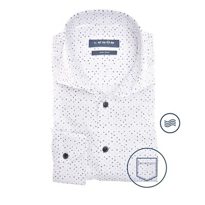 Ledub Shirts Print:Overhemd Wit 0142290