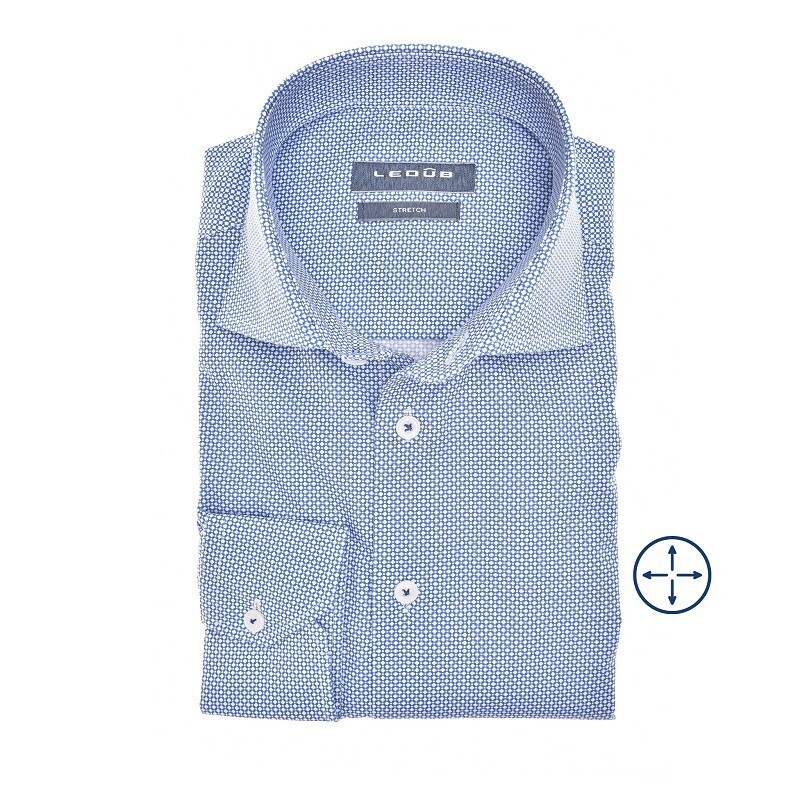 Ledub Shirts Plain:Overhemd Blauw 0142280