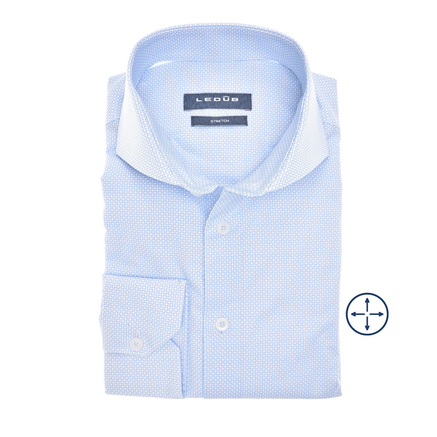 Ledub Shirts Plain:Overhemd Blauw 0142281
