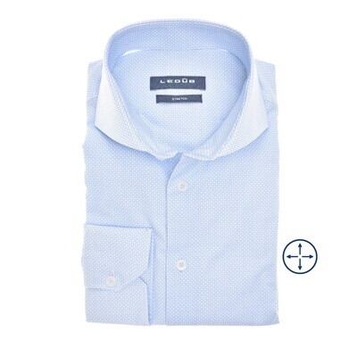 Ledub Shirts Plain:Overhemd Blauw 0142281