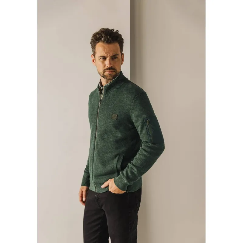 State of Art Cardigan Plain - Nyl donkergroen:uni 16124020