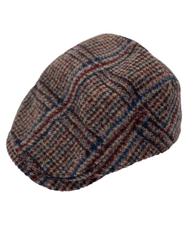 A fish named Fred Flat cap wool check Chocolate Brown 29.282