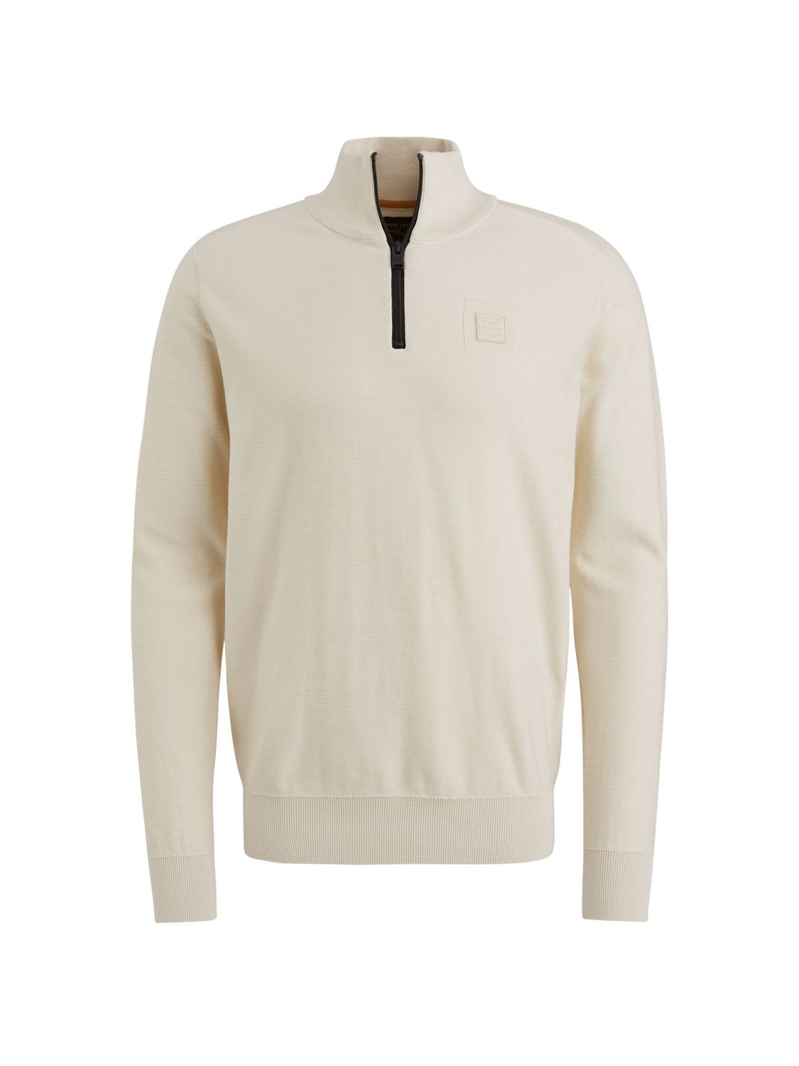 PME Legend Half zip collar cotton modal Bone White PKW2502328