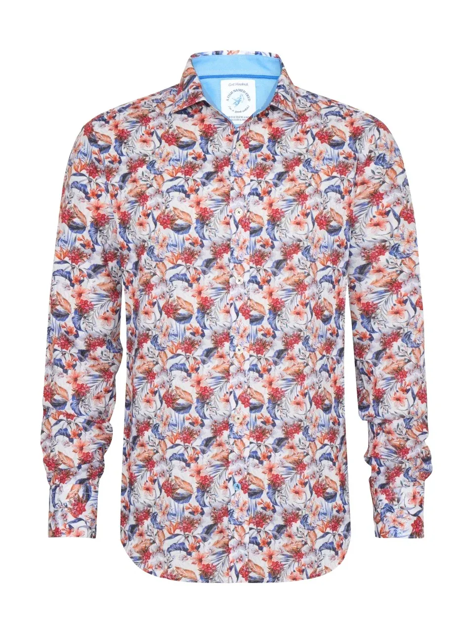 A fish named Fred Shirt floral Multi Color Coral 31.015