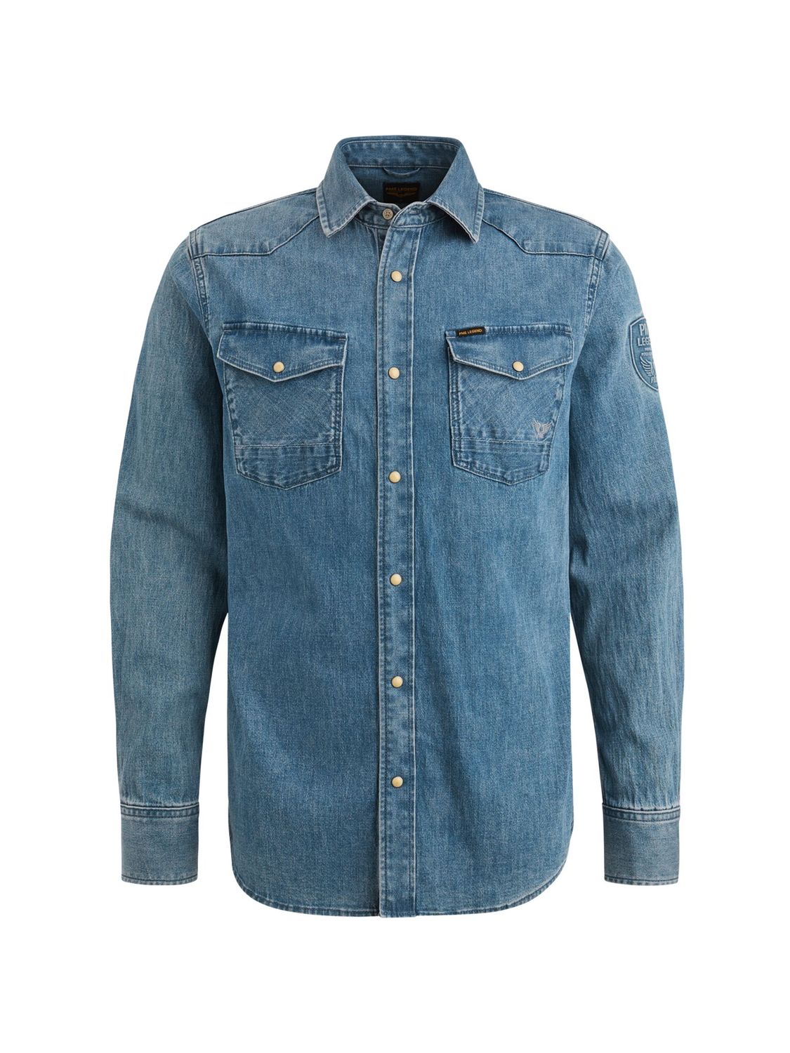 PME Legend LONG SLEEVE SHIRT FADED GREY BLUE Faded Grey Blue PSD2502205