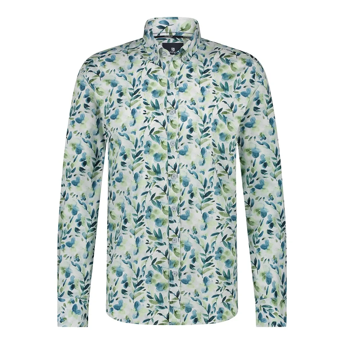 State of Art Shirt LS Printed Pop wit:grijsblauw 21415014