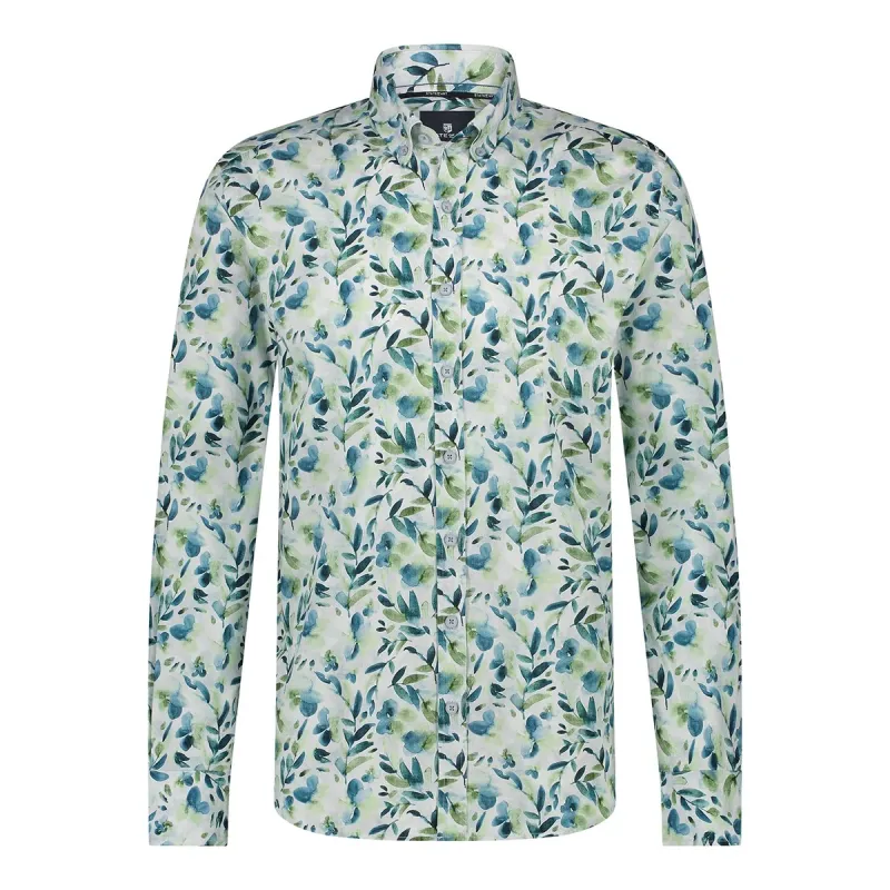 State of Art Shirt LS Printed Pop wit:grijsblauw 21415014