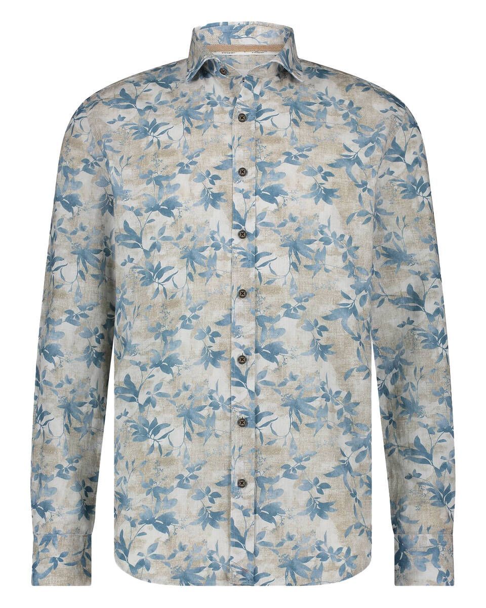 State of Art Shirt LS Print Struc beige:grijsblauw 21415318