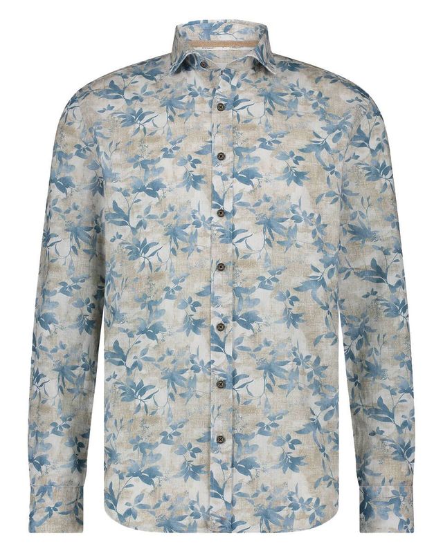 State of Art Shirt LS Print Struc beige:grijsblauw 21415318
