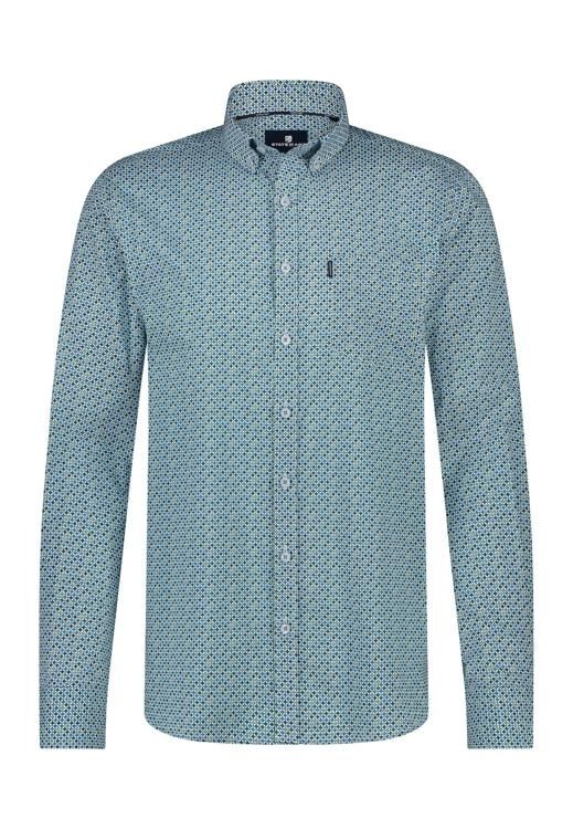 State of Art Shirt LS Printed Pop wit:grijsblauw 21415020