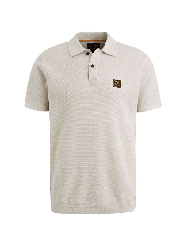 PME Legend Short sleeve polo cotton Bone White Melee PPSS2502853