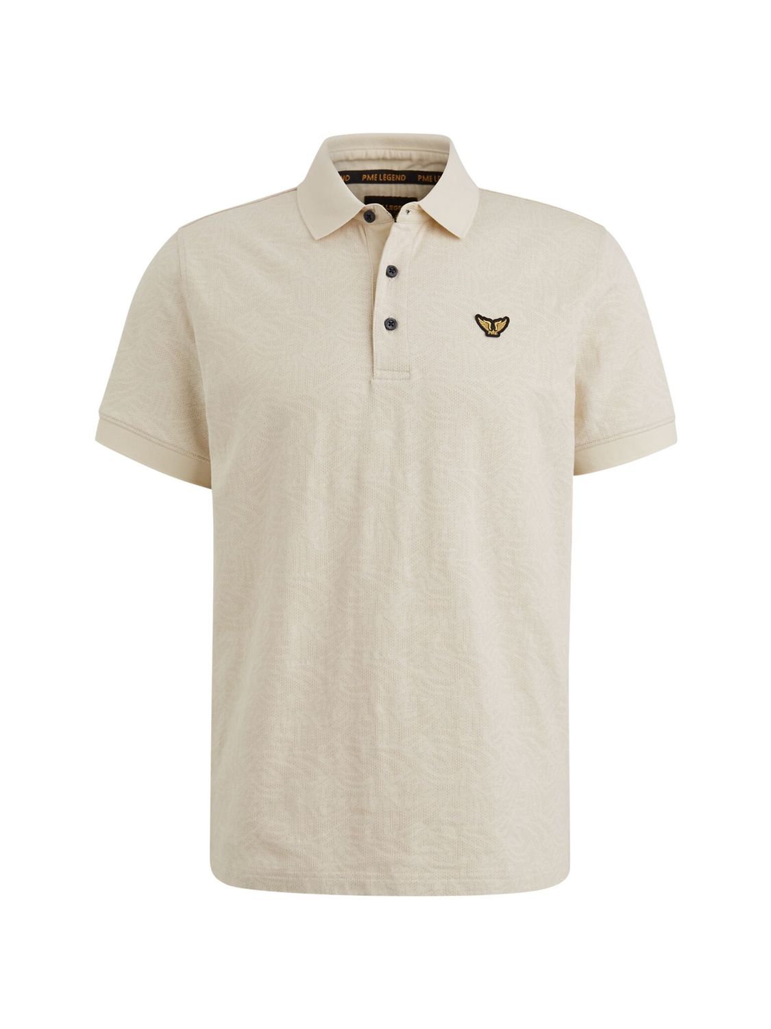 PME Legend Short sleeve polo Jacquard jersey Bone White PPSS2503883