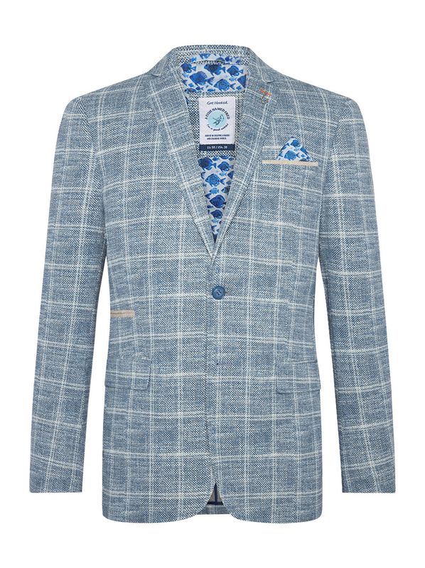 A fish named Fred Blazer travel check Cobalt 31.107