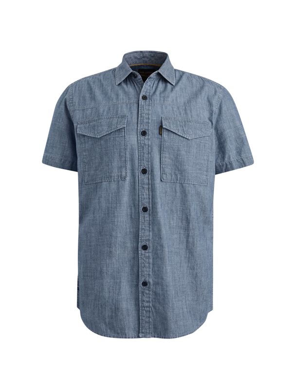 PME Legend Short Sleeve Shirt Indigo Chambray Real Indigo PSIS2503237