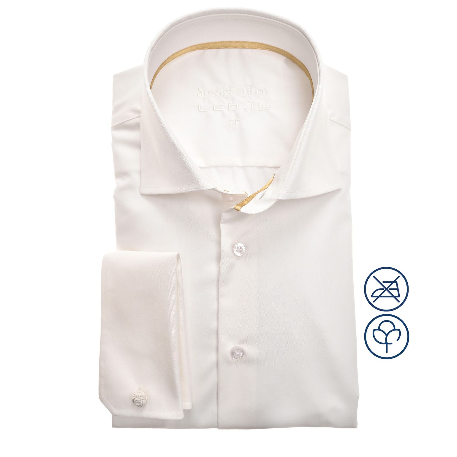 Ledub Shirt dm Beige 0690210-2