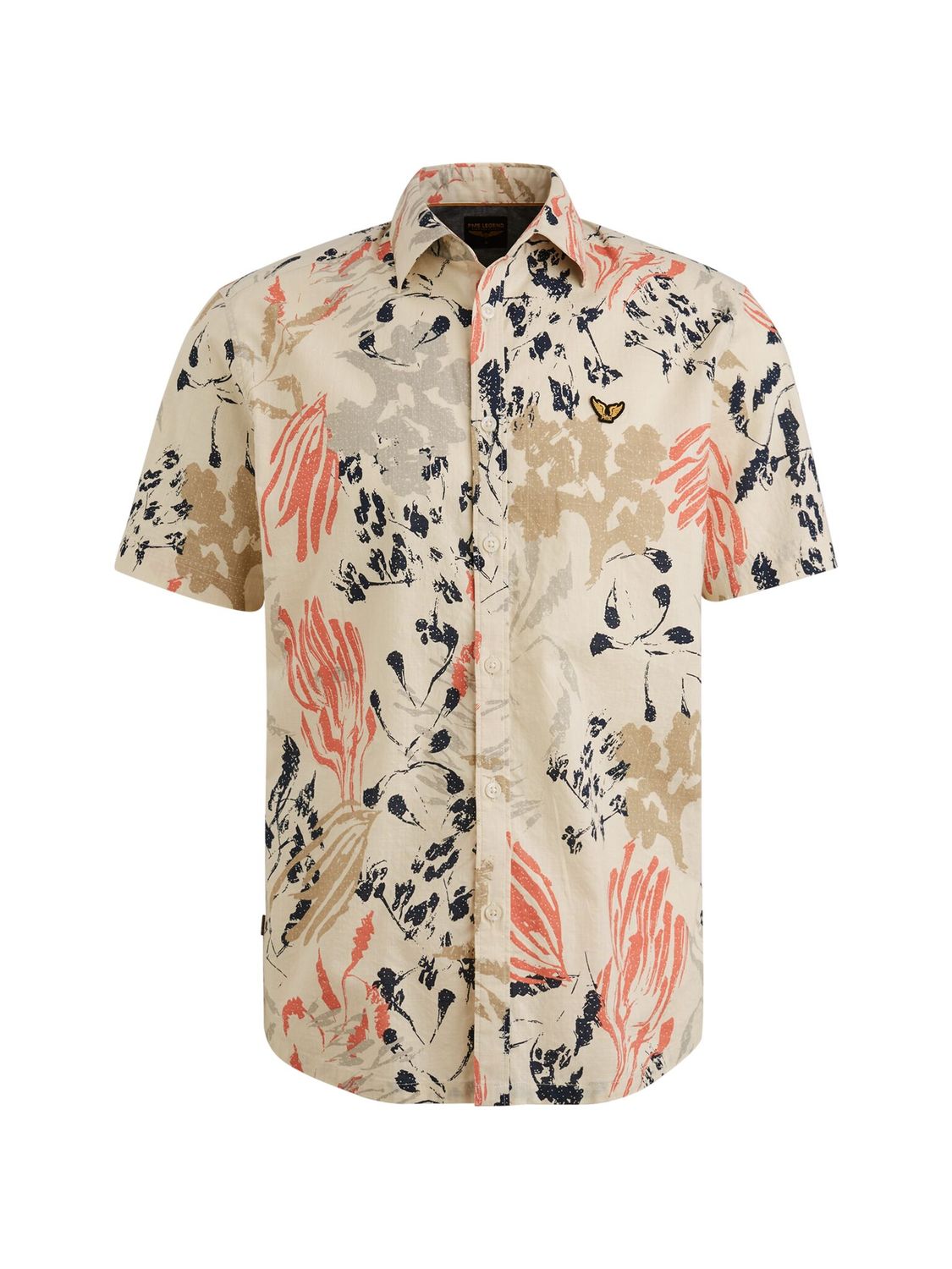 PME Legend Short Sleeve Shirt Print On Ctn Sl Bone White PSIS2504204