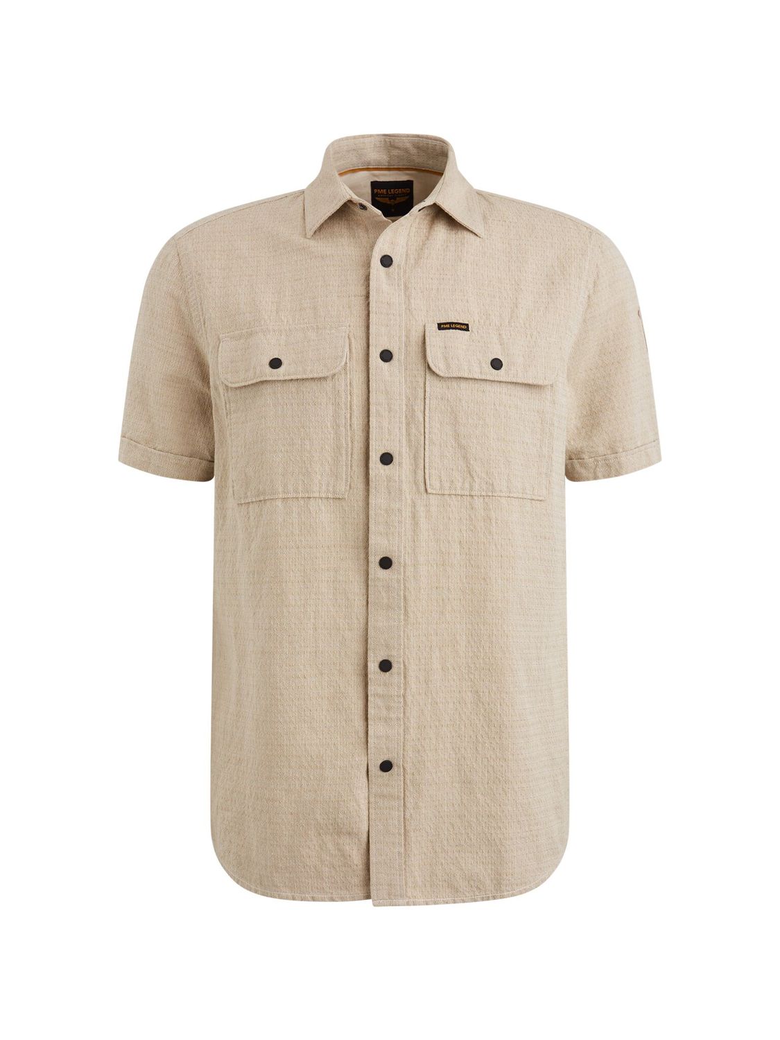 PME Legend Short Sleeve Shirt Linen dobby Gray Green PSIS2504220