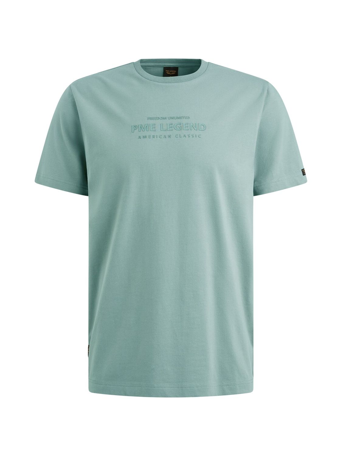 PME Legend Short sleeve r-neck cotton elastan Cameo Blue PTSS2505570