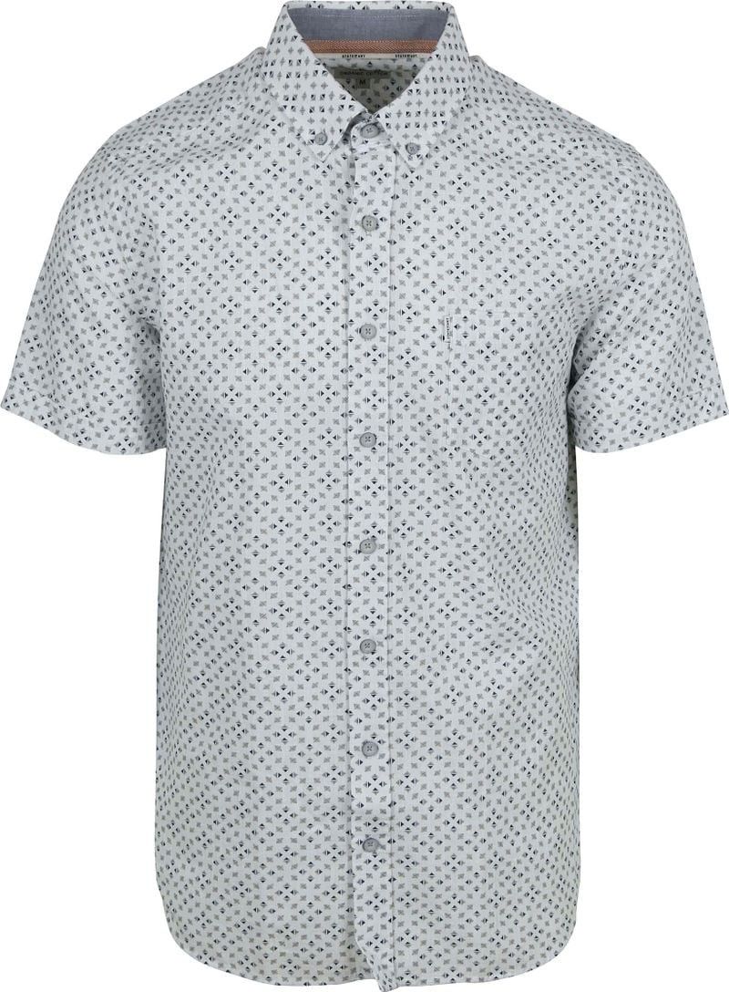 State of Art Shirt SS Print Struc wit:grijsblauw 26415313