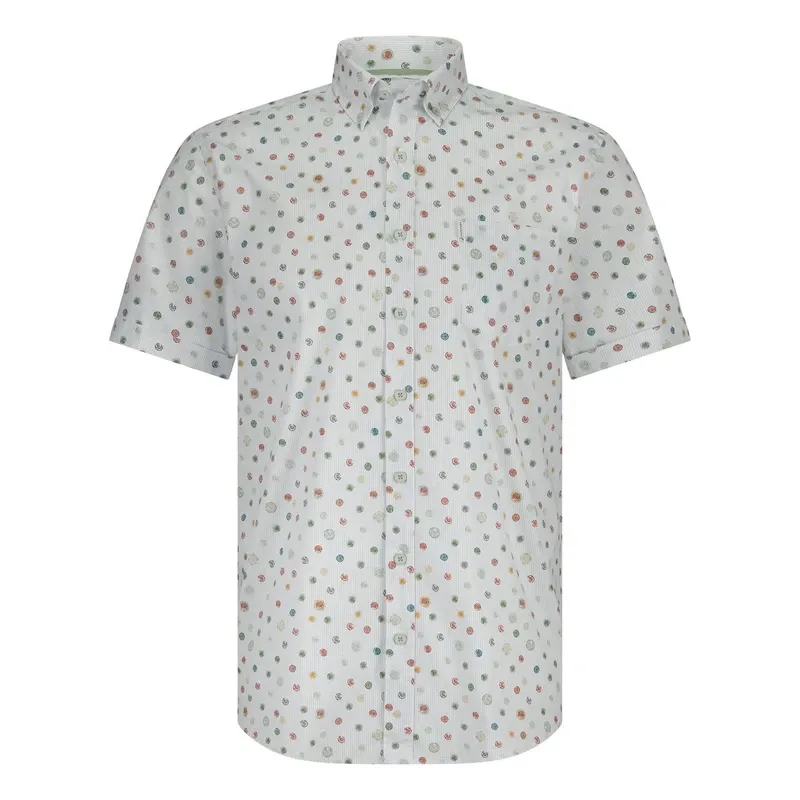 State of Art Shirt SS  Striped Po wit:bladgroen 26215263