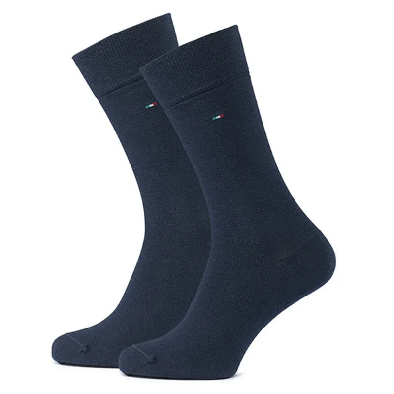 Carlo Lanza 2-pack katoen sokken donkerblauw Donkerblauw/Camel 150-103