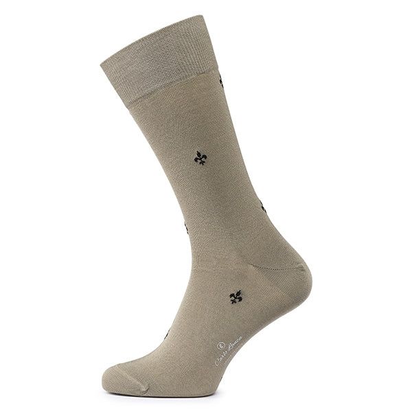Carlo Lanza Herensokken Fleur de Lis Taupe Taupe 500-97