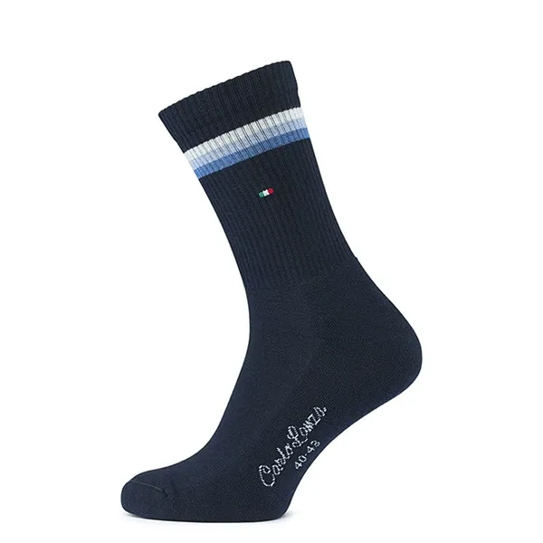 Carlo Lanza Donkerblauwe katoenen sportsokken Donkerblauw 501-94