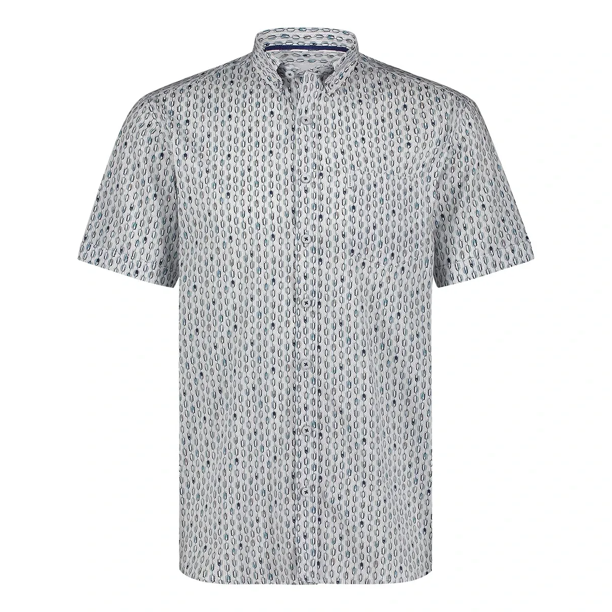 State of Art Shirt SS Print Popli wit:mintblauw 26415181