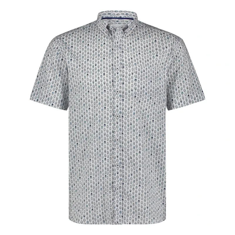 State of Art Shirt SS Print Popli wit:mintblauw 26415181