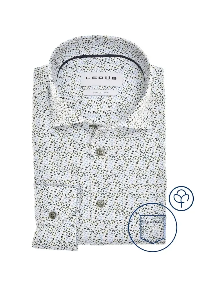 Ledub Shirts Print:Overhemd Licht blauw 130 0143045